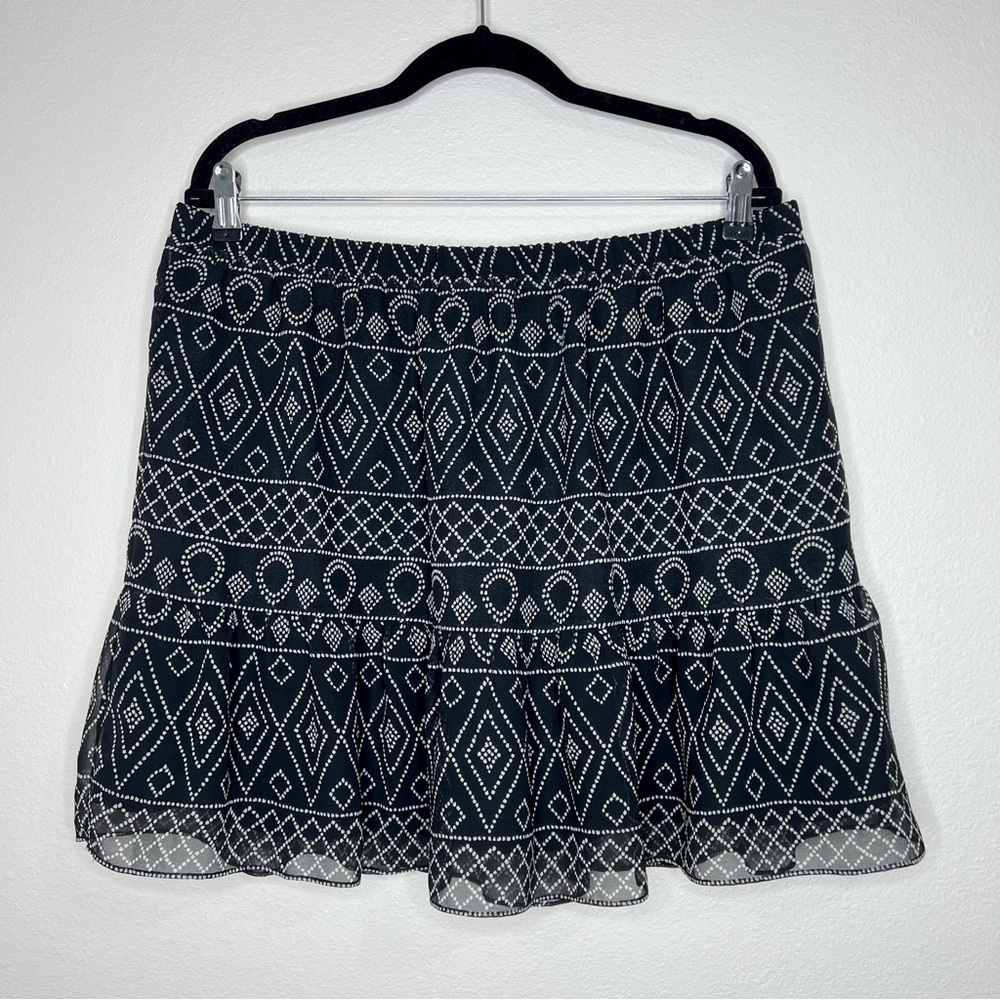 Madewell Caravan Black & White Geometric Printed Flowy Mini Skirt XL NWT - Picture 4 of 14